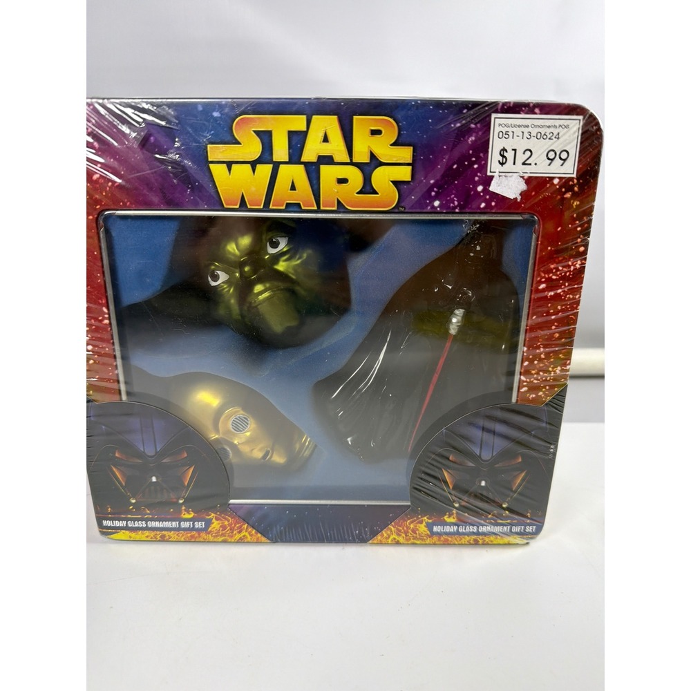 Kurt S Adler Star Wars Holiday Glass Ornament Gift Set 2005 Darth Vader Yoda